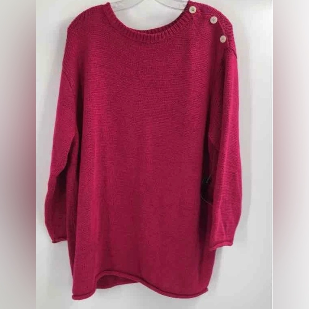 Ralph Lauren Women's Button-Accent Sweater in Vibrant Pink